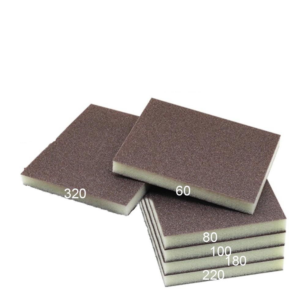 6Pcs/set Durable Reusable Sanding Sponge 60-320 Grit 12*10cm Sanding Blocks Multi-Purpose Grinding Sponge Metal Polishing