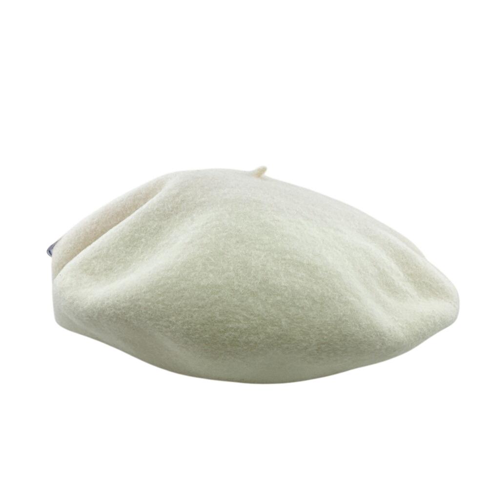 CHANEL Vintage Caps PlasticsCC Wool wool beret Ivory wool Used