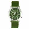 Repasované pánské hodinky Seiko 5 Military se zeleným ciferníkem, automatické SNK805K2
