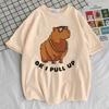 Capybara Kapibara Women's Fashion Kawaii Clothes T-shirt Soft Round Neck Short Sleeve Cute Top Pattern Clothing