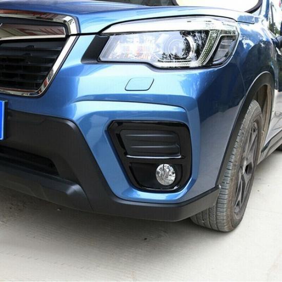 Black Front Fog Lamp Light Frame Cover Trim For Subaru Forester 2019-2020 2021