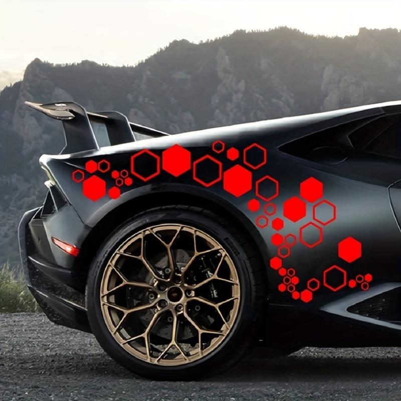 52 st Honeycomb Auto Vinyl Dekaler Stora och Små Kombinerade sexkantiga klistermärken DIY Bilkaross Cool Styling Öppen stil Dekoration