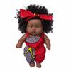 Black  Black Baby Cute Curly Black 8-Inch Vinyl Baby Toy