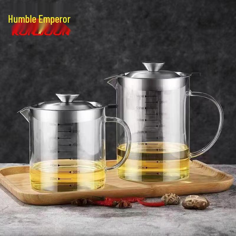 High Borosilicate Glass Oil Filter Pot 1.5L (2-Pack)