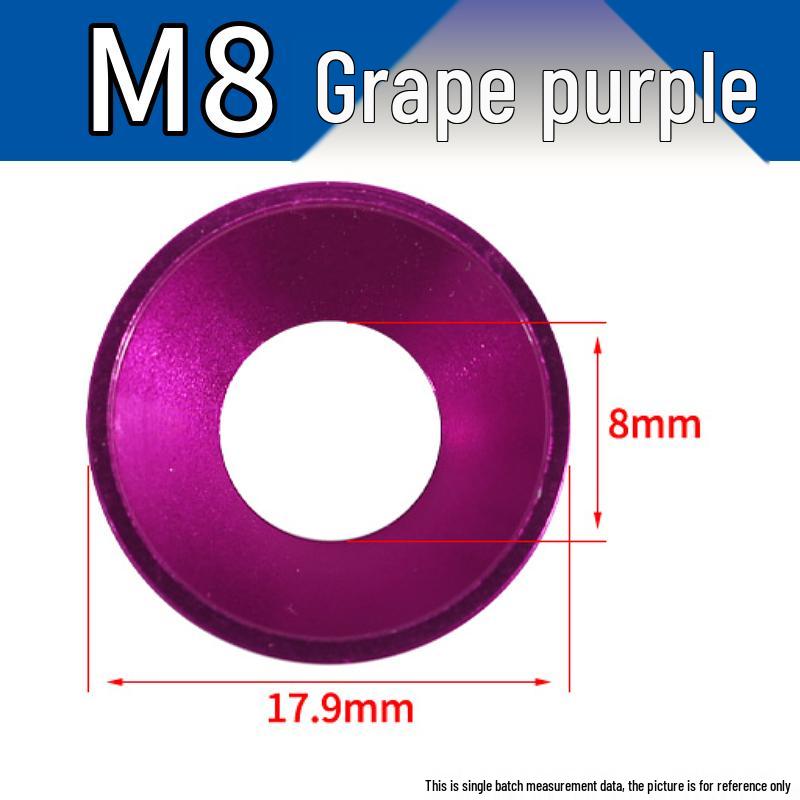 Colored CNC Anodized Aluminum Alloy Countersunk Washers for Computer Cases and Toy Models - M2 M3 M5 Sizes