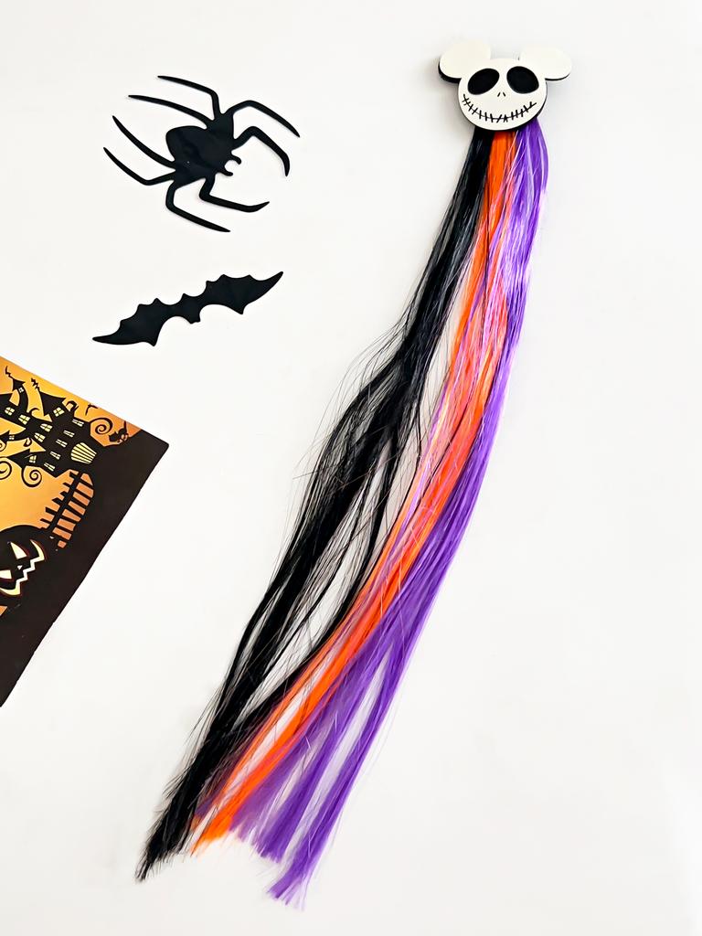 1Pcs Halloween Wig Hair Clips for Girls Women Colored Hair Extensions Accessories Hairpin for Halloween Party Present