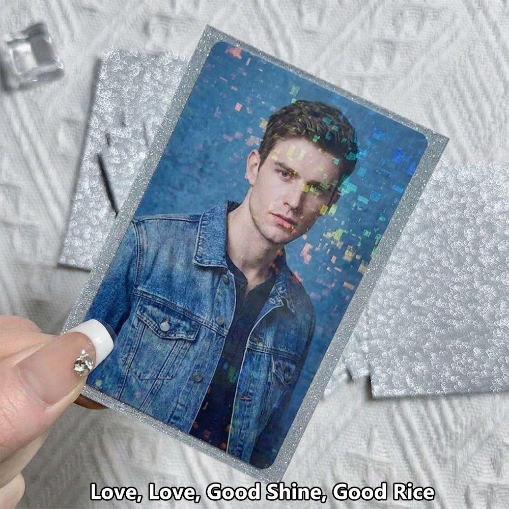 50 Piezas Funda para Fotocartas con Purpurina Portatarjetas Antiarañazos Protectores de Tarjetas Simples Fotocarta