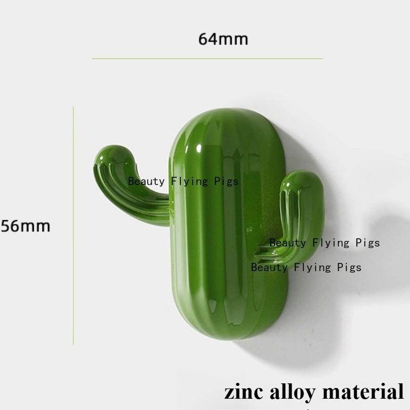 1pc Zinc Alloy Cactus Hook Cactus Hook Behind The Door Wall Mounted Coat Hook Household Hardware Accessories Screw Installation