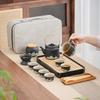 Portable coarse pottery anti-scalding hand tea set storage bag outdoor Aoyama Kung Fu teapot ceramic set