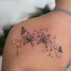 Black And Gray Lily Butterfly Tattoo Sticker, Waterproof And Long-Lasting, Gentle Chest And Back, Simulated Tattoo Sticker.