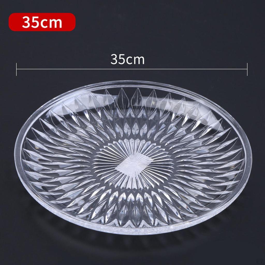 Acrylic Fruit Tray Round Serving Tray, Multi Functional Clear Platter, Dessert