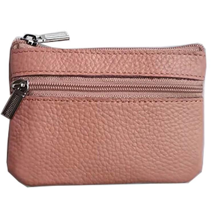 Portmonetka na monety i etui na klucze z licowej skóry bydlęcej w stylu koreańskim, zapinane na zamek