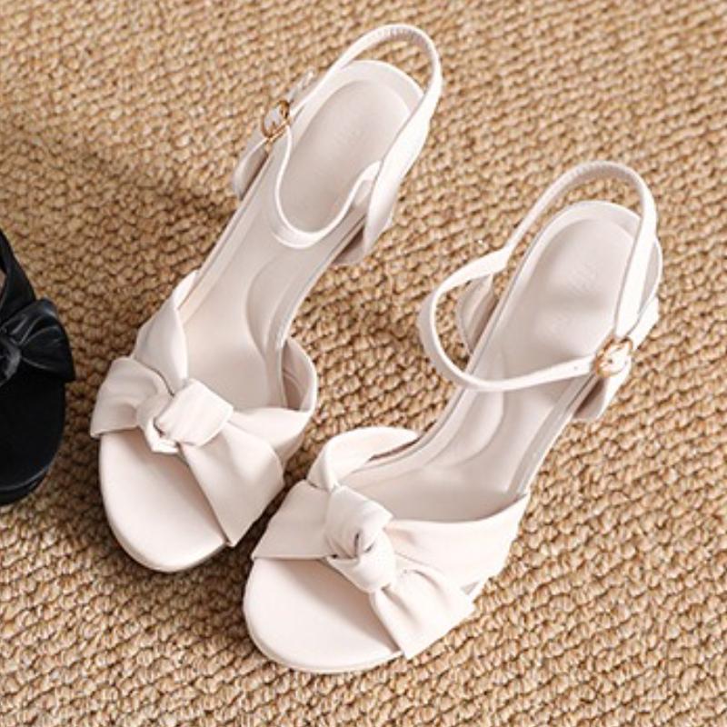 Fashion Elegant Pointed Toe Bow Platform Sandals Women Super High Heel Ankle Strap Buckle Brand Designer Shoes Sexy Open Toe Dress Shoes