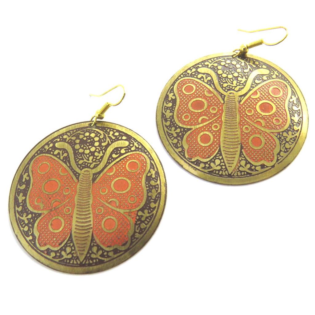 Les Trésors De Lily [M8117] - Designer Earrings 'Kathmandu' Butterflies