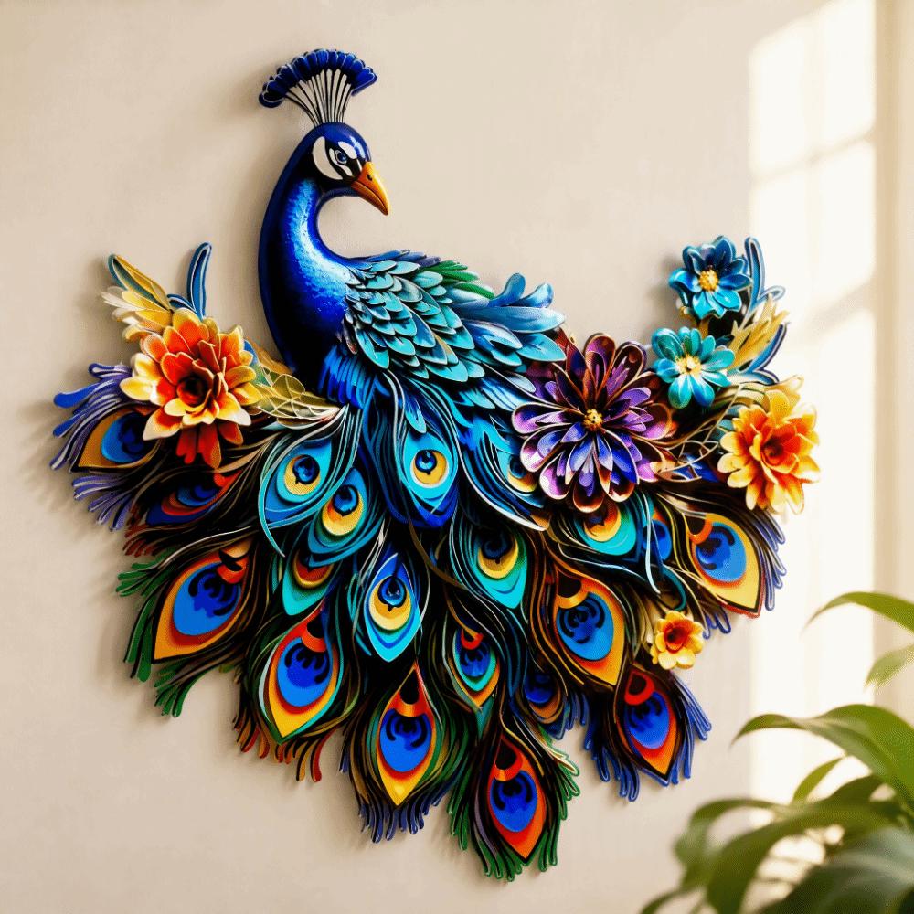 Iron Peacock Wall Art Blue Bird Wall Art Metal Metal Wall Decor Garden Decor