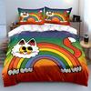 Creative Rainbow Cat Design Printed Duvet Cover Set1 Duvet Cover+2 Pillowcasemulti Size Bedroom Bedding Decor Luxury Gifts