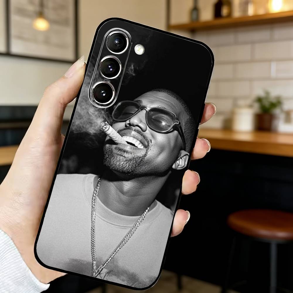 Singer Kanye West Ye Phone Case For Samsung S25,24,23,22,30,21,10,9,Ultra,Plus,Lite,FE,Black Soft Case Samsung S26