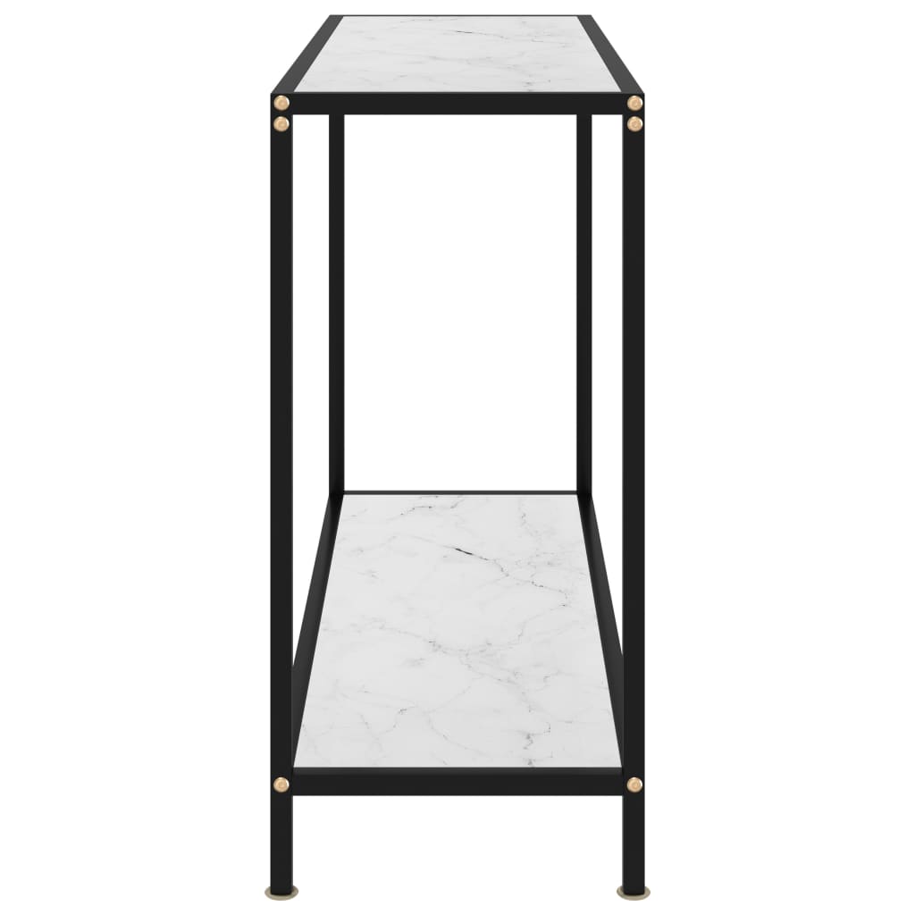 Console Table White 100x35x75 Cm Tempered Glass