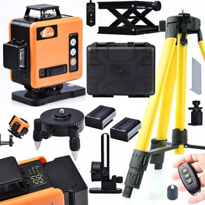 Laser-Wasserwaage Orange Tiger 16 Linien ROT16L-L – Selbstnivellierend und Stabil | Set mit Stativ 43-120cm | Wasserdichtigkeit IP54