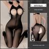 Feimu Halter Neck Åpen bryst Skrittløs Bodystocking 6676 - Sexy undertøysuniform