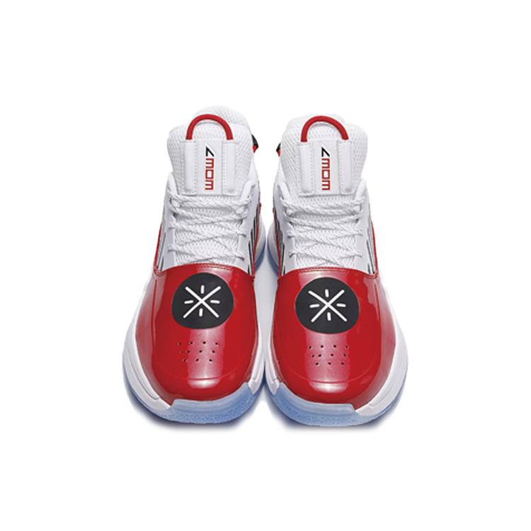 Li Ning WOW 7 Way Of Wade 7 Uptown Dämpfung Rutschfest Niedrig geschnitten Performance Basketballschuhe Herren Weiß Rot Schwarz ABAN079-2