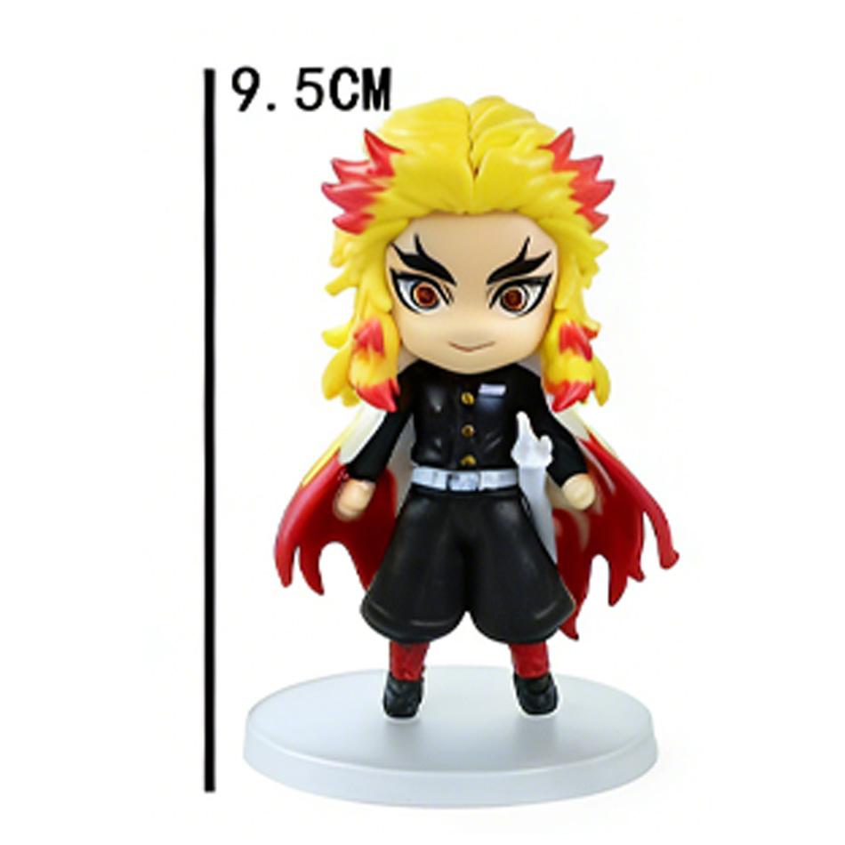 Demon Slayer 6 Pezzi 9cm Figure Chibi Tanjirou Nezuko Modello Anime Giocattolo Regalo di Natale Ornamento da Scrivania per Bambini