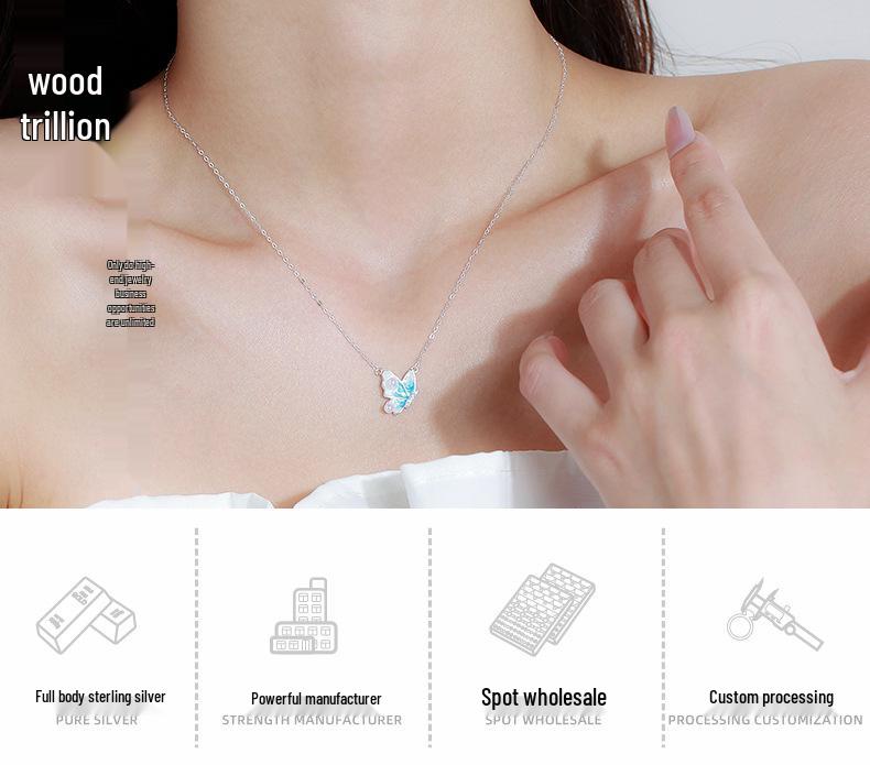 Schmetterlingskette aus 999er Sterlingsilber – Vielseitiges, hochwertiges, minimalistisches Choker-Halsband im leichten Luxus-Design