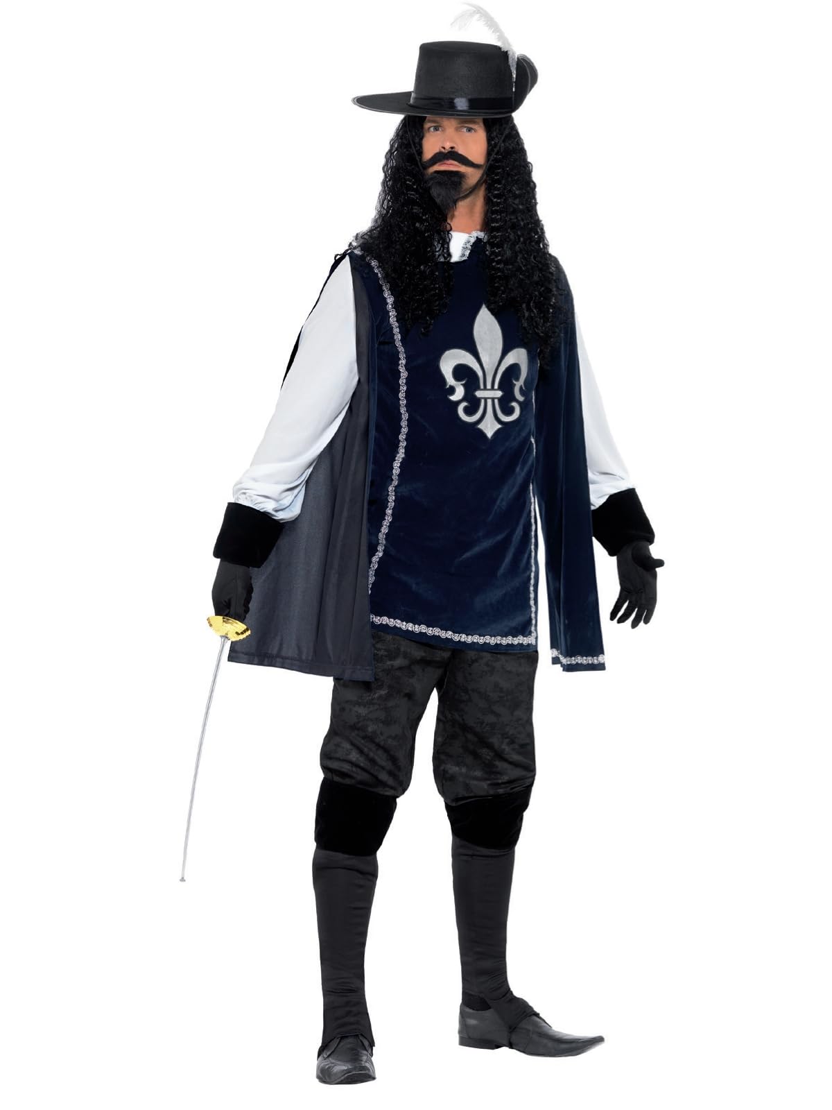 

Musketeer Male Adult Costume for Large Halloween. Size (42-44).