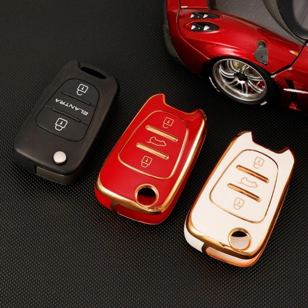 Carcasă TPU pentru chei de mașină pentru Hyundai I20 I30 Elantra Azera Veracruz Veloster Kia Rio K7 K5 Sportage Sorento Husă flip pentru telecomandă