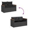 Vidaxl 6-Cz. Tuinmeubelset met Kussens, Zwart Polyrattan