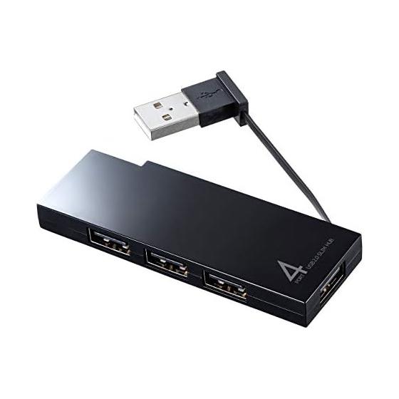 Sanwa Supply USB2.0 Hub 4 Port Bus Powered Lightweight Compact Black USB-2H416BK