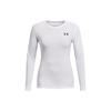 Under Armour HeatGear® OG Logo Printed Crew Neck Slim Fit Long Sleeve Workout Top Women Tops White 1387697-100