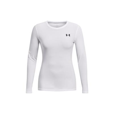Haut d'entraînement à manches longues et col rond ajusté HeatGear® avec logo OG imprimé Femmes hauts Blanc 1387697-100