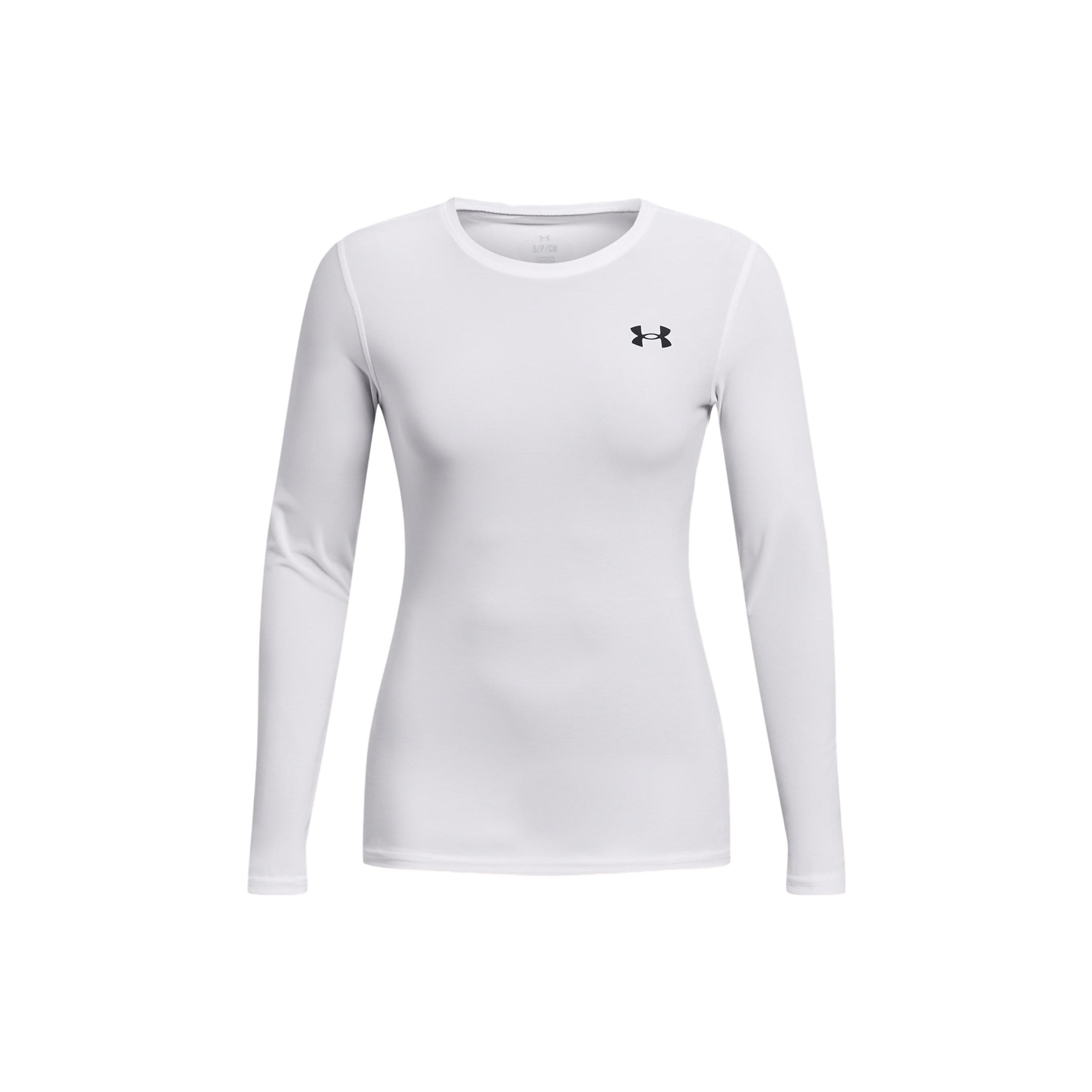 

Under Armour HeatGear® OG Логотип Принт Круглый вырез Облегающий крой Длинный рукав Топ для тренировок Женские топы Белый 1387697-100 XL