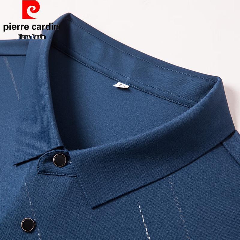 Pierre Cardin Men's Striped Ice Silk Polo Shirt