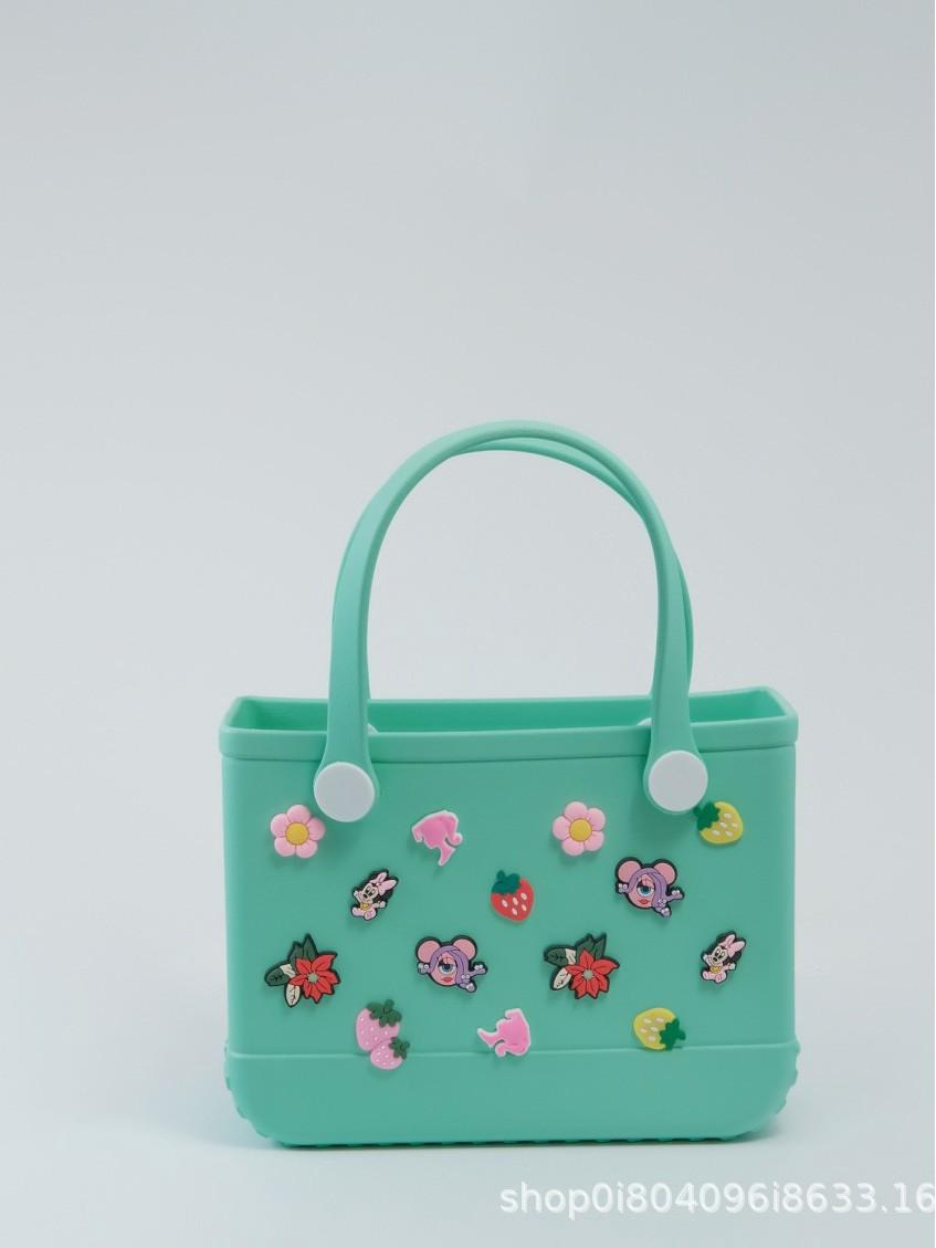 

European & American EVA Waterproof Beach Bag - Large Capacity, Wear-resistant Handheld Basket. білий