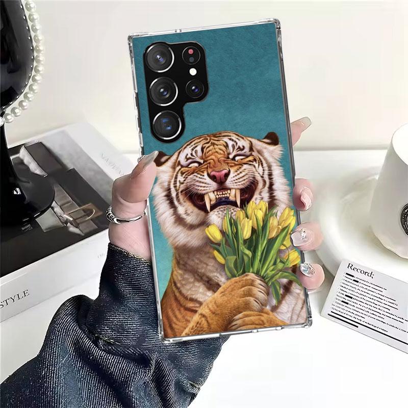 Superior Tiger Pattern Art Soft Phone Case For Samsung Galaxy S22 S23 S24 S25 Edge S26 Ultra S20 FE S21 Plus + Fundas Coque Gala