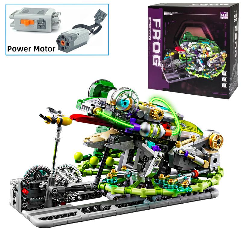 Mechanischer Hai Bausatz Meeresleben Krokodil Papagei Gottesanbeterin Frosch Mantarochen Bausteine Licht Tier Spielzeug Geschenk für Kind