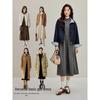 Inman French Style Autumn/Winter Corduroy Knit High-Neck A-Line Midi Dress