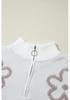 European & American Floral Jacquard Knit Half-Zip Sweater for Women - Winter 2025 New Style.