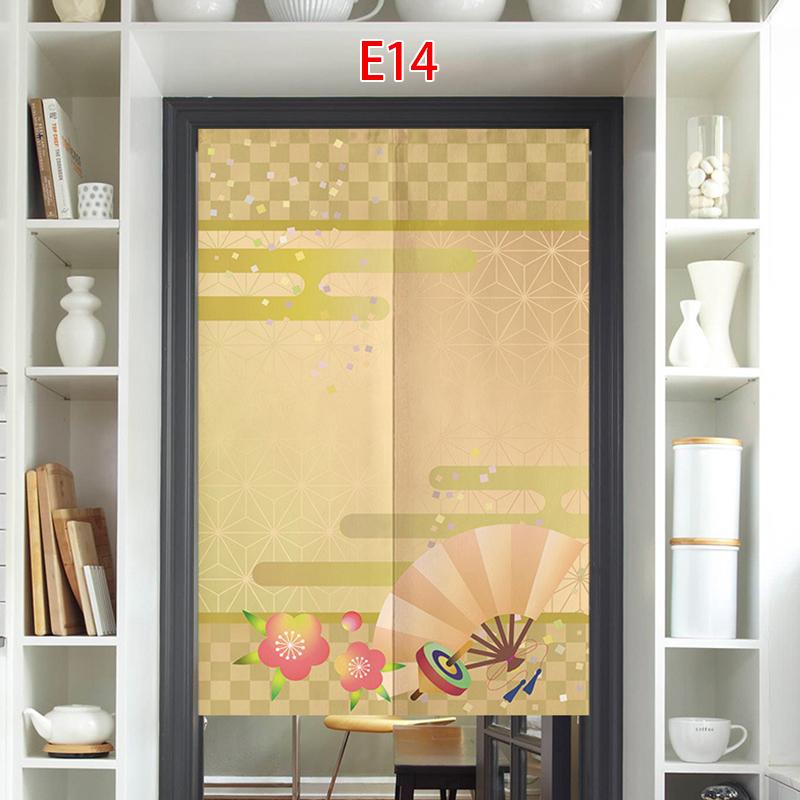Cortina de Porta Estilo Japonês Algodão Linho Flor de Cerejeira Cortina Entrada da Cozinha Restaurante Decoração Noren Divisória Meia-cortina