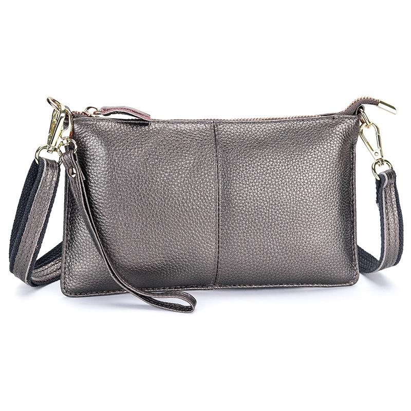 Genuine Leather Women's Crossbody Bag with Wrist Strap - Top Layer Cowhide Shoulder Bag