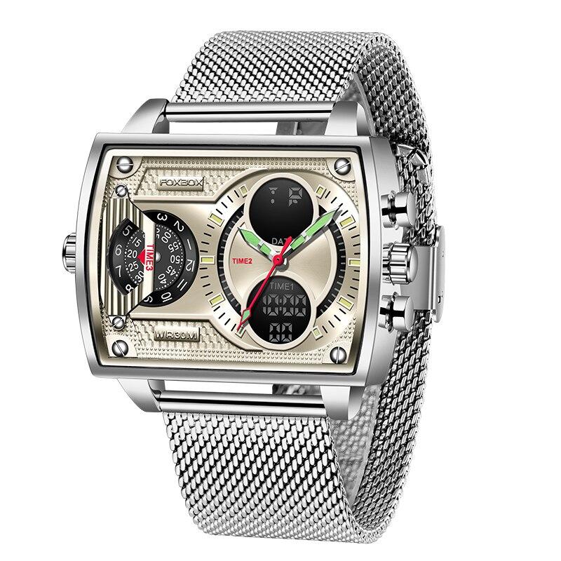 Men Watch Gold Quartz Led Clock Men Watch Sport Waterproof Wrist Watch Male Military Digital Watches Man Relogio Masculino серебро белый