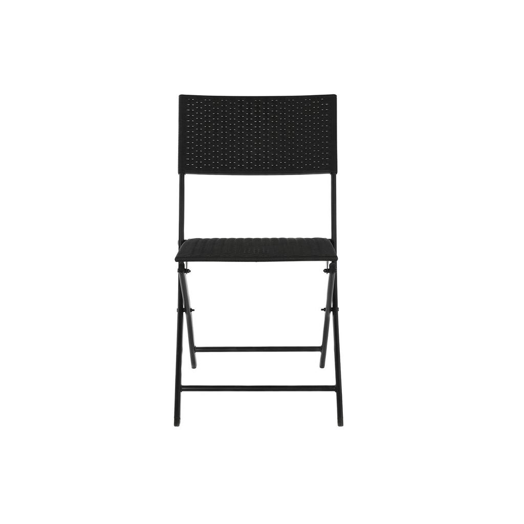 Table + 2 Chairs Set Home ESPRIT Black Steel Synthetic Rattan 58 X 58 X 71.5 Cm