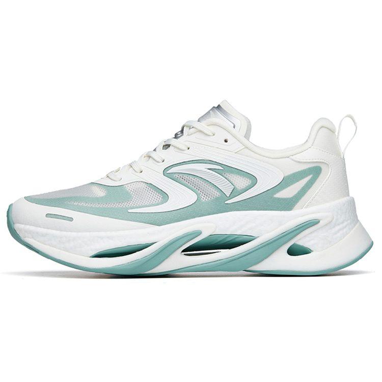 Anta Cushioning Slip Resistant Abrasion Resistant Low top Running Shoes Men's White Green 112225596-3