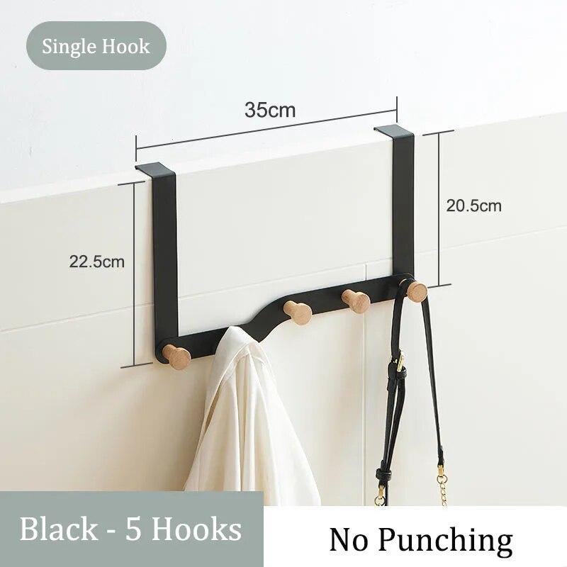 Modern Fashion Door Back Hook Bedroom Porch Free Punch Coat Hook Bathroom Door Hook Towel Rack Metal Hook