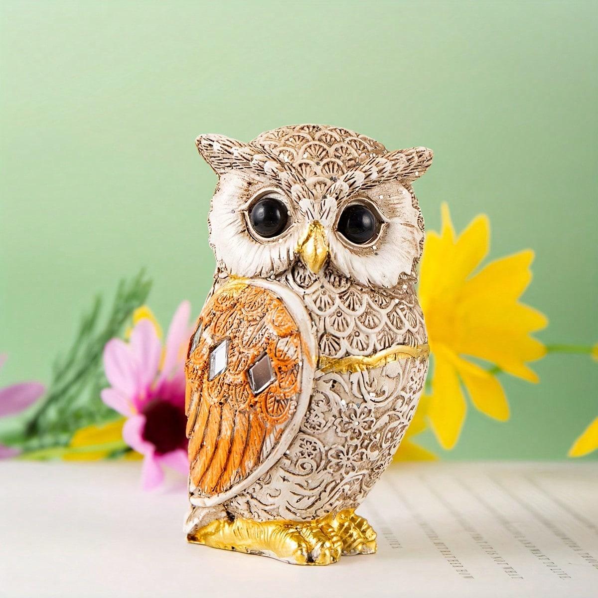 

Resin Owl Statue, Creative Home Accent Decor, Interior Decoration, Lifelike Owl Figurine For Room Decoration, Home Decor Best Gifts Birthday 1 Piece Orange разноцветный
