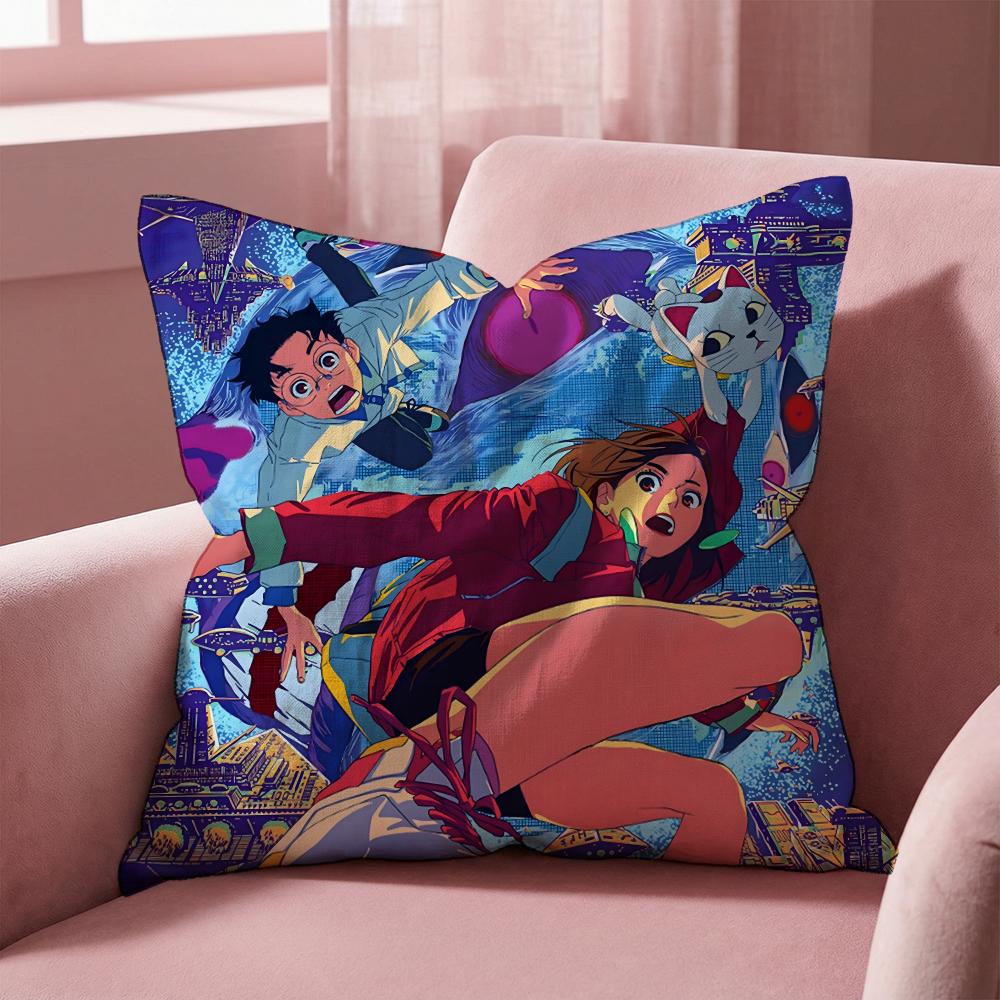 Anime D-Dandadan Cushion Cover Multi-Scene Pillow Cover for Home & Car - Reversible, Soft & Durable for Daily Use