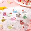 20PCS Assorted Color Glitter Duck Decorative Mini Resin Duck Artificial Ornament Photography Prop Festival Party Souvenir QC-ZYF