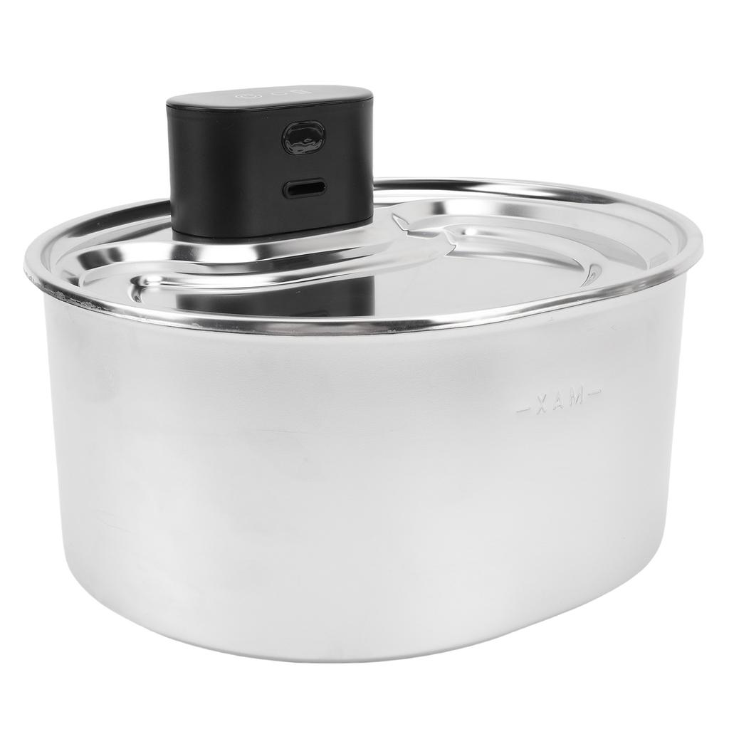 Pet Water Fountain with Motion Sensor 3.2L Rechargeable Water Electricity Separation Automatic Stainless Steel Cat